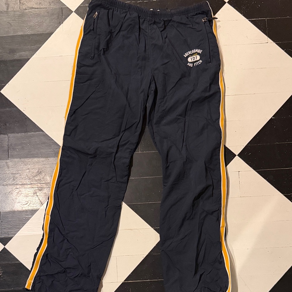 Abercrombie & Fitch Dark Blue Pants with Yellow Accents - Picture 2 of 6